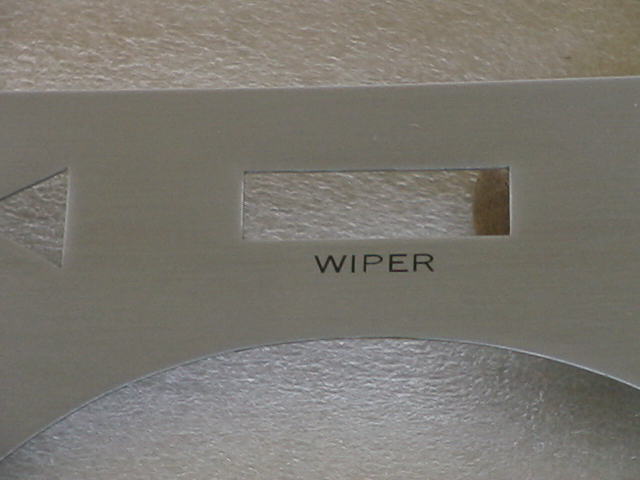 "WIPER" word silk screened just like original